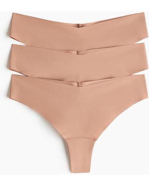 H&M 3er-Pack Unsichtbare Brazil Slips - Natur