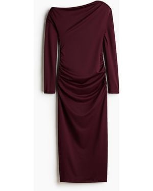 H&M Drapiertes One-Shoulder-Kleid - Lila