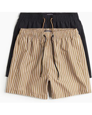 H&M 2er-Pack Badeshorts - Natur