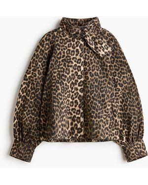 H&M Bedruckte Jacke mit Ballonärmeln - Braun
