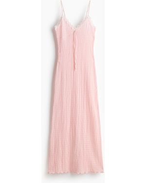 H&M Strappy Jurk Met Strikbandjes - Roze