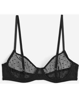 H&M Unwattierter Bügel-BH aus Mesh - Schwarz