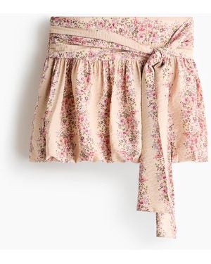 H&M Rock mit Bindedetail und Ballonsaum - Pink
