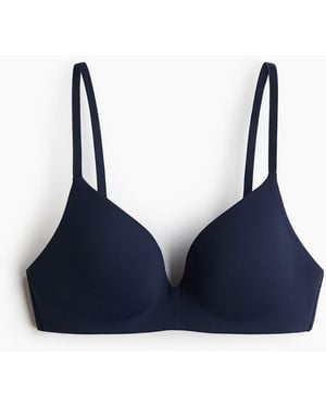 H&M Wattierter bügelloser Mikrofaser-BH - Blau