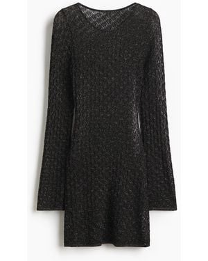 H&M Ajourgebreide Glittertop - Zwart