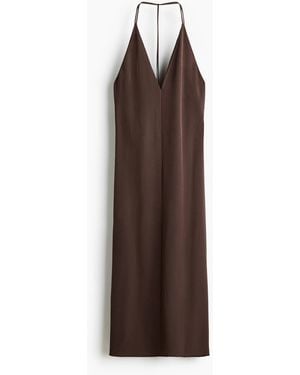 H&M Neckholder-Kleid aus Crêpe - Braun