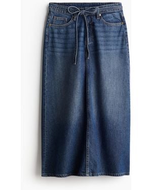 H&M Feather Soft Denimjupe - Blau