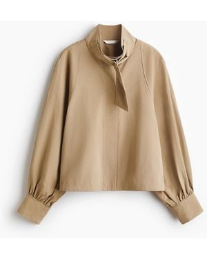 H&M Oversized Jacke aus Twill - Natur