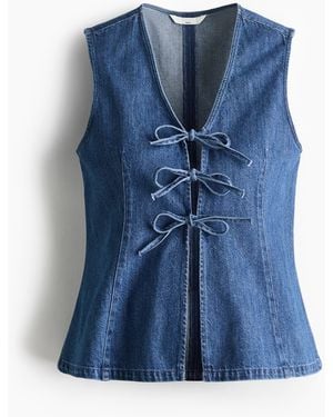 H&M MAMA Offene Jeansweste - Blau