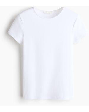 H&M Nauwsluitend T-shirt Van Katoenen Tricot - Wit