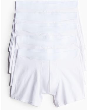 H&M 5er-Pack Halblange Trunks mit Lycra - Weiß