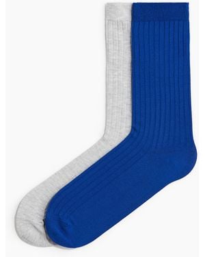 H&M 2er-Pack Socken aus Bambus-Viskose-Mix - Blau