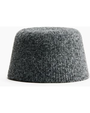 H&M Rippstrickmütze im Pillbox-Look - Schwarz