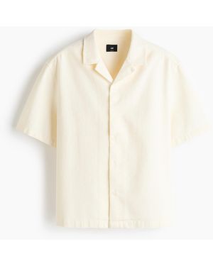 H&M Casual Overhemd Met Wafelstructuur - Wit