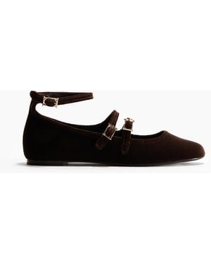 H&M Velvet ballet flats - Schwarz