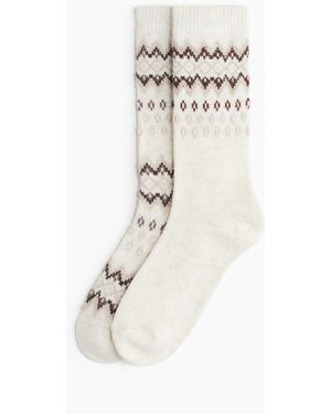 H&M 2er-Pack Stricksocken - Weiß