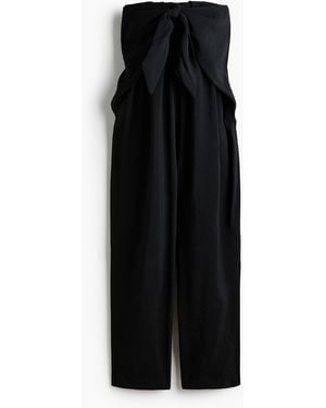 H&M Bandeaujumpsuit Met Strikdetail - Zwart