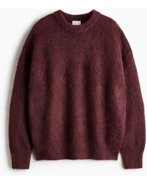 H&M Oversized Pullover aus Mohairmix - Rot