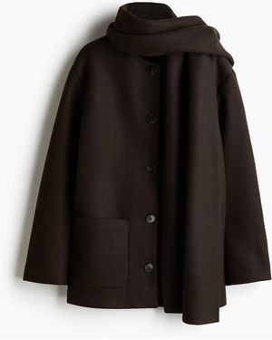 H&M Mantel mit Schaldetail - Schwarz