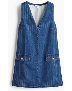 H&M Denimkleid mit V-Ausschnitt - Blau