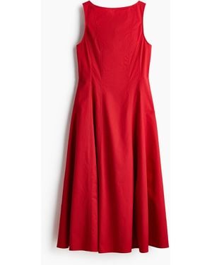 H&M Twillkleid mit Cut-out - Rot