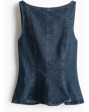 H&M Peplumtop aus Denim - Blau