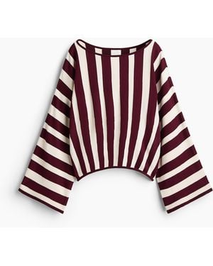 H&M Feinstrickshirt mit U-Boot-Ausschnitt - Rot