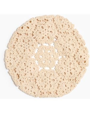 H&M Beret aus Baumwolle im Häkellook - Natur