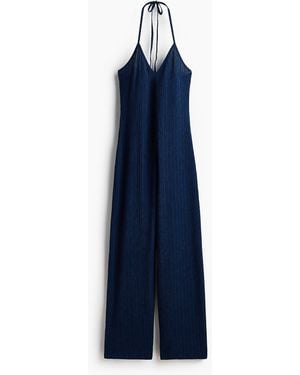 H&M Jumpsuit mit Neckholder - Blau
