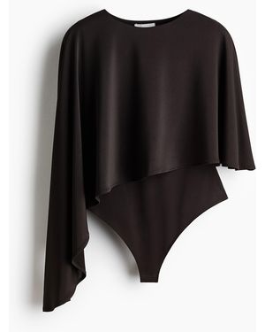 H&M Tangabody mit Cape-Detail - Schwarz