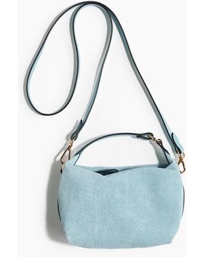 H&M Crossbody-Tasche aus Veloursleder - Blau