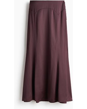 H&M Ausgestellter Jupe mit Zierknöpfen - Lila