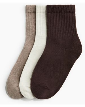 H&M 3er-Pack Socken - Braun