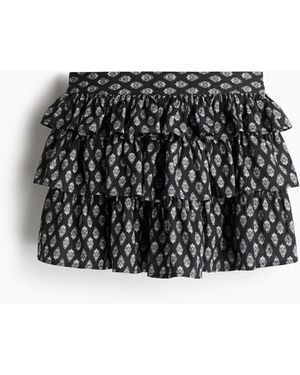 H&M Stufenjupe aus Baumwolle - Schwarz