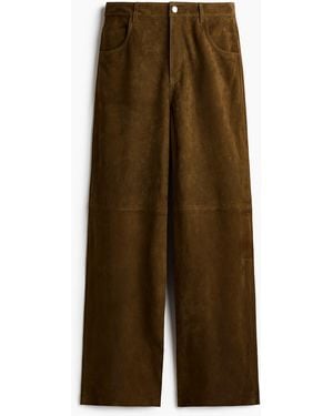 H&M Hose aus Veloursleder - Grün