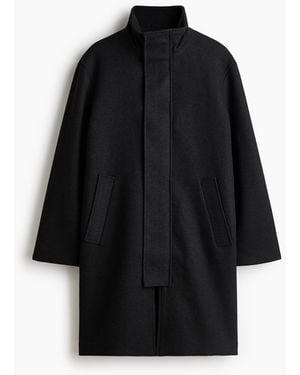 H&M Twillmantel aus Wollgemisch - Schwarz
