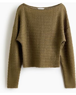 H&M Structuurgebreide Top - Groen
