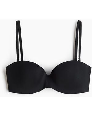 H&M Padded microfibre balconette bra - Schwarz