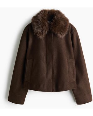 H&M Jack Met Fluffy Kraag - Bruin