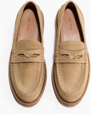 H&M Chunky Loafer aus Velours-Spaltleder - Natur