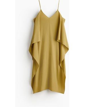 H&M Drapiertes Crêpe-Kleid - Gelb