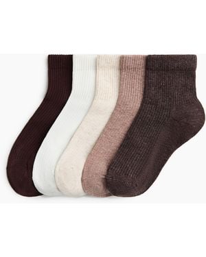 H&M 5er-Pack Kurzsocken - Braun