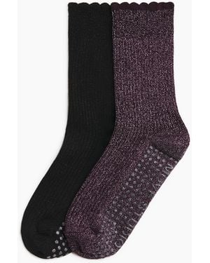 H&M 2-pack glittery anti-slip yoga socks - Schwarz