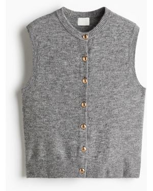 H&M Weste aus Feinstrick - Grau