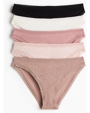 H&M 5er-Pack Baumwollslips - Pink