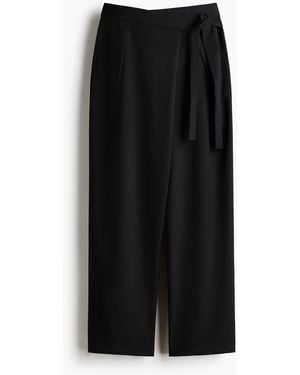 H&M Broek Met Overslag - Zwart