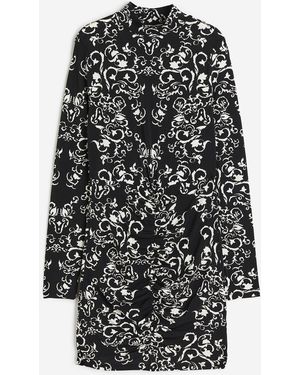 H&M Gerafftes Bodycon-Kleid - Schwarz