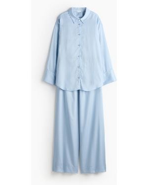 H&M Pyjama aus Lyocell - Blau
