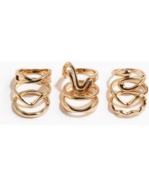 H&M Set Van 9 Ringen - Metallic