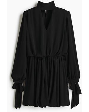 H&M Jurk Met Strik - Zwart